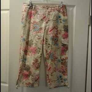 Coldwater Creek floral crop pants, sz 12P.